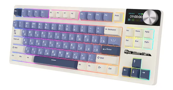 Беспроводная клавиатура Royal Kludge S85 (белый/синий, Cloud switch)