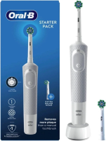 Электрическая зубная щетка Oral-B Vitality D100 Starterkit + 2 насадки (серый)