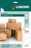 Самоклеющаяся бумага LOMOND А4 неделённая, 70 г/м2.50 л. 2100005