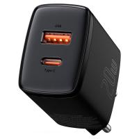 Сетевое зарядное устройство Baseus Compact Quick Charger U+C, 20W, черное
