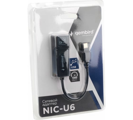 Сетевой адаптер Ethernet Gembird NIC-U6 Type C- Fast Ethernet adapter