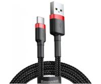 Кабель Baseus cafule Cable USB For Type-C, 3A, 1м, красный + черный