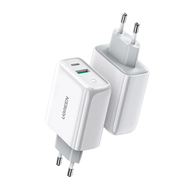 Сетевое зарядное устройство UGREEN CD170 60468 (Type-A/Type-C, 36W, белый)