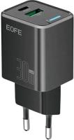 Сетевое зарядное устройство EOFE E306 GaN (Type-A/Type-C, 30W, чёрный)