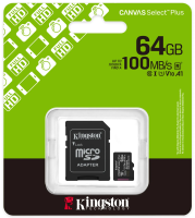 Карта памяти Kingston 64GB Canvas Select Plus microSDXC SDCS3/64GB (с адаптером)