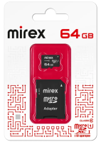 Карта памяти Mirex 64GB microSDXC 13613-AD10SD64 (с адаптером)