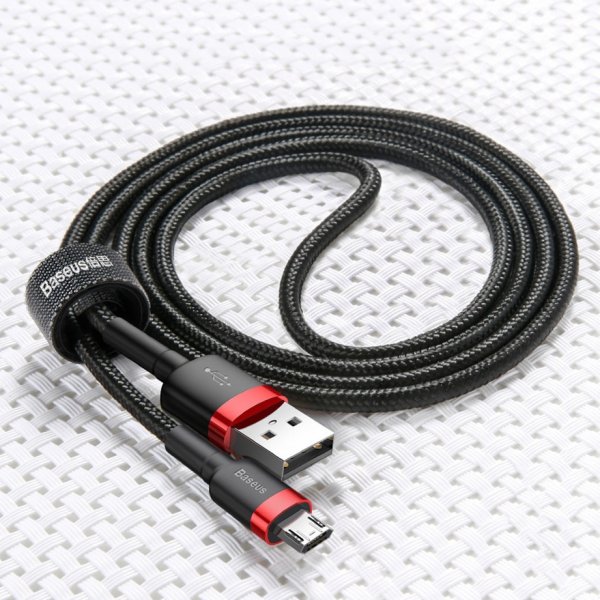 Кабель Baseus cafule Cable USB for Micro, 1.5A, 2м, красный + черный