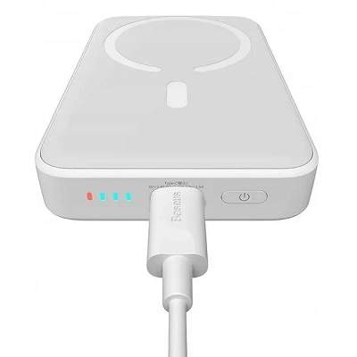 Внешний аккумулятор Baseus Magnetic Mini Air Wireless Fast Charge Power Bank 20W 6000mAh (белый)