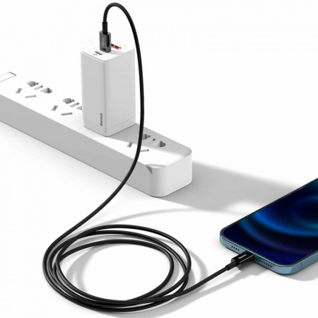 Кабель Baseus USB Type-C - Lightning CATLYS-A01 (1 м, черный)