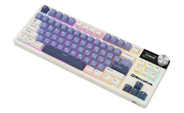 Беспроводная клавиатура Royal Kludge S85 (белый/синий, Cloud switch)