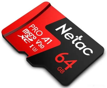 Карта памяти Netac 64GB P500 Extreme Pro microSDXC NT02P500PRO-064G-R (с адаптером)