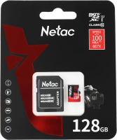 Карта памяти Netac 128GB P500 Extreme Pro MicroSDXC NT02P500PRO-128G-R (с адаптером)