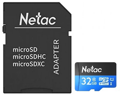 Карта памяти Netac 32GB P500 Standard microSDHC NT02P500STN-032G-R (с адаптером)