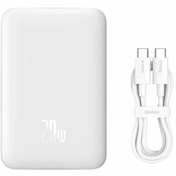 Внешний аккумулятор Baseus Magnetic Mini Wireless Fast charging 6000мАч 20Вт PPCXM06 (белый)
