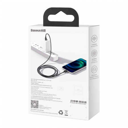 Кабель Baseus USB Type-C - Lightning CATLYS-A01 (1 м, черный)