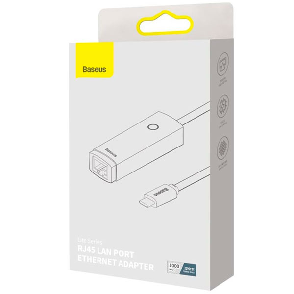 Сетевой адаптер Baseus Lite USB Type-C - RJ45 WKQX000201 (черный)