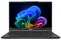 Ноутбук MSI MS-15FK Stealth A16 AI+ A3XVGG-219BY Core Black 16.0" 2560 x 1600, IPS, 240 Гц, AMD Ryzen AI 9 HX 370, 32 ГБ LPDDR5X, SSD 1024 ГБ, видеокарта NVIDIA GeForce RTX 4070 8ГБ (TGP 105 Вт), Windows 11 Home, цвет крышки черный, аккумулятор 99.99 Вт·ч