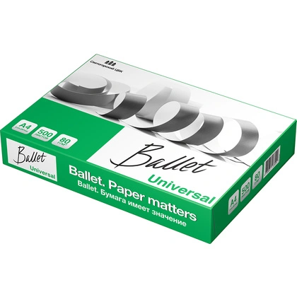 Бумага Ballet Universal A4, 500л, класс С (5 пачек в коробке)