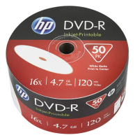 Набор дисков DVD-R HP Inkjet-Printable 4.7Gb 16x 69302 (50 шт)