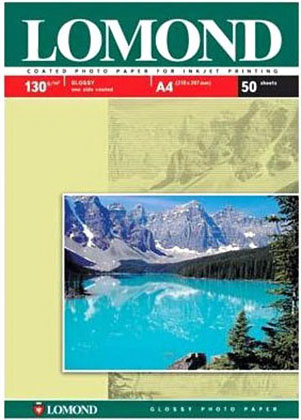 Фотобумага LOMOND глянцевая односторонняя A4 130 г/кв.м. 50 листов (0102017)