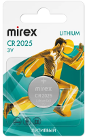 Батарейка Mirex CR2025 Lithium 23702-CR2025-E1 (1 шт)