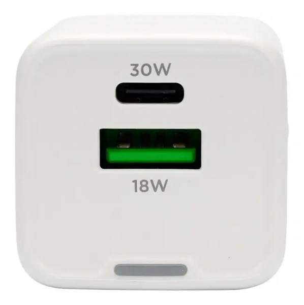 Сетевое зарядное Cablexpert MP3A-PC-63 GaN (USB Type-A/Type-C, 30Вт, белый)