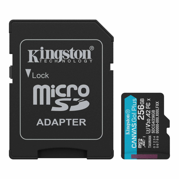 Карта памяти Kingston 256GB Canvas Go! Plus microSDXC SDCG4/256GB (с адаптером)