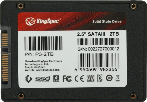 Внутренний SSD-накопитель KingSpec P3 2TB