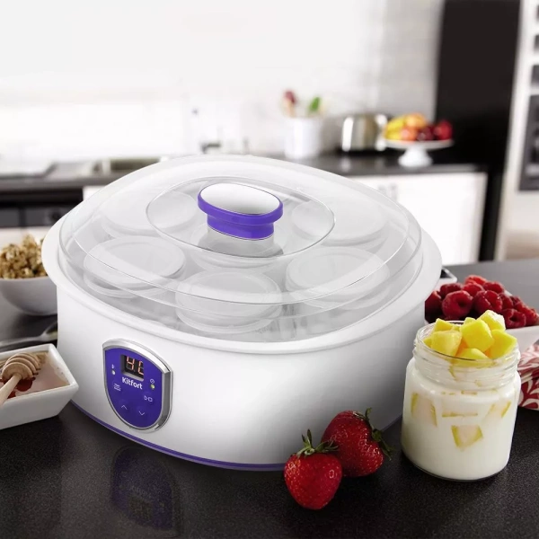 Йогуртница Kitfort KT-2088-1 бело-фиолетовая
