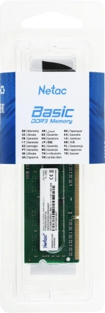 Оперативная память Netac 4GB Basic DDR3 NTBSD3N16SP-04 (1600МГц, SO-DIMM)