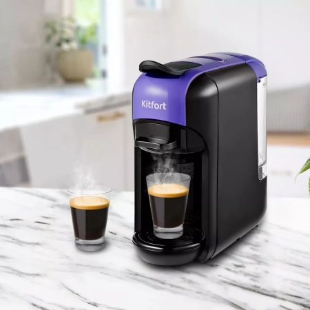 Кофеварка 3-в-1 Kitfort KT-7105-1 (черно-фиолетовая)