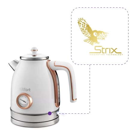 Чайник Kitfort KT-6102-3 (белый с золотом)