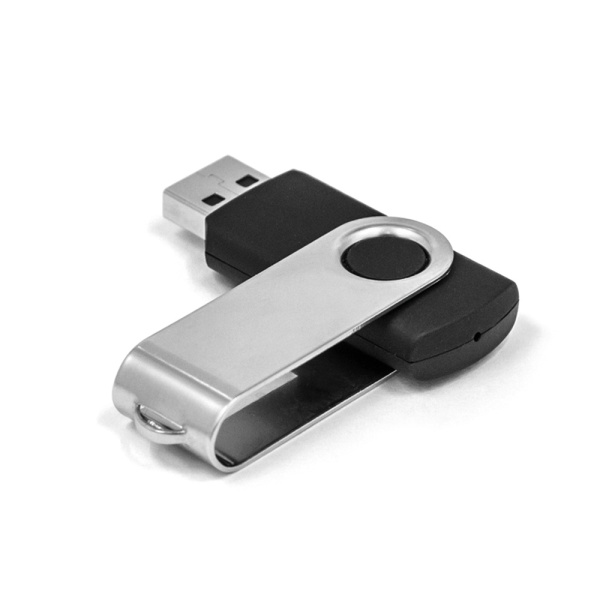 USB Flash Mirex SWIVEL RUBBER BLACK 16GB 13600-FMURUS16