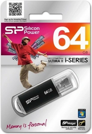 Флешка Silicon-Power Ultima II I-Series USB 2.0 64 Гб SP064GBUF2M01V1K (черный)