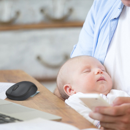 Мышь беспроводная Logitech M220 Silent, темно-серая