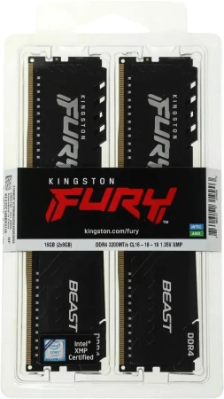 Оперативная память Kingston 16GB FURY Beast DDR4 KF432C16BBK2/16WP (3200МГц, XMP)