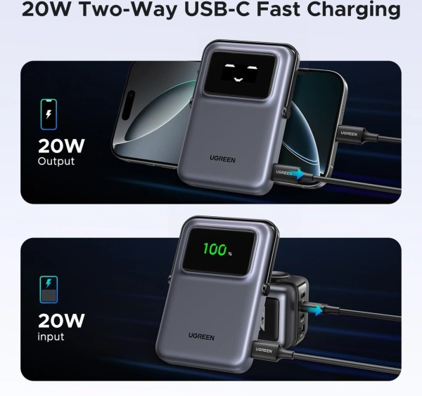 Внешний аккумулятор Ugreen PB764 10000mAh (серый)