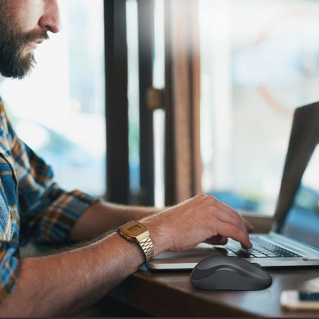 Мышь беспроводная Logitech M220 Silent, темно-серая