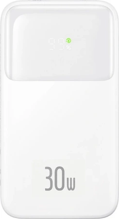 Внешний аккумулятор Baseus Comet Series Dual-Cable Digital Display Fast Charge 10000mAh (Type-A/Type-C, 30W, белый)