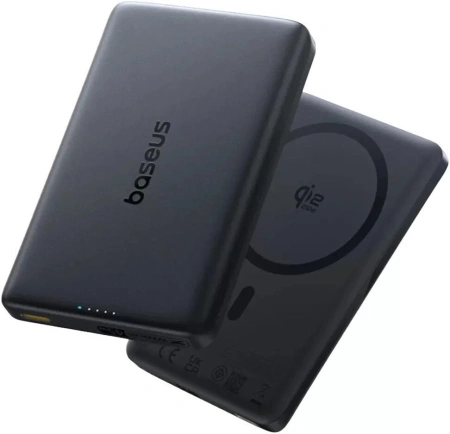 Внешний аккумулятор Baseus PicoGo AM52 Slim Qi2.2 Magnetic Power Bank 45W 10000mAh (черный)