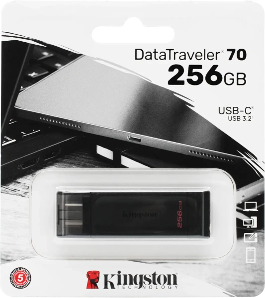 Флэшка 256Gb Kingston DataTraveler 70 (USB3.2 Gen1, Type-C)