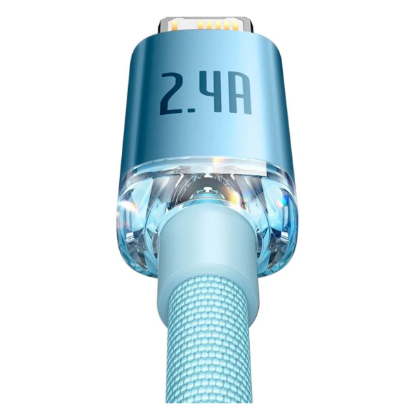 Кабель USB Type-A - Lightning Baseus Crystal Shine (USB 2.0, 2м, голубой)