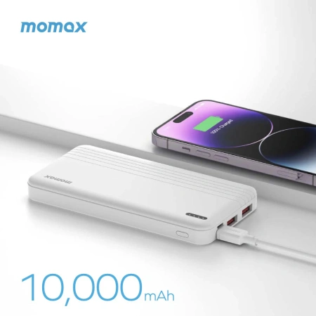 Портативное зарядное устройство Momax iPower PD IP77 10000mAh (Type-A/Type-С/microUSB, 22.5W, белый)