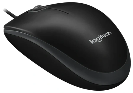 Мышь проводная оптическая Logitech B100, черная