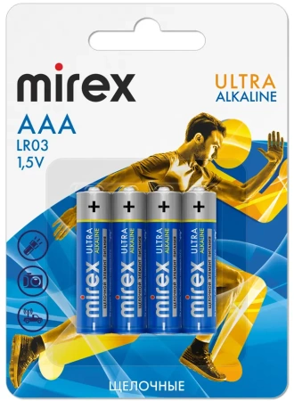 Батарейки Mirex ААА LR03 Ultra Alkaline 23702-LR03-E4 (4 шт)