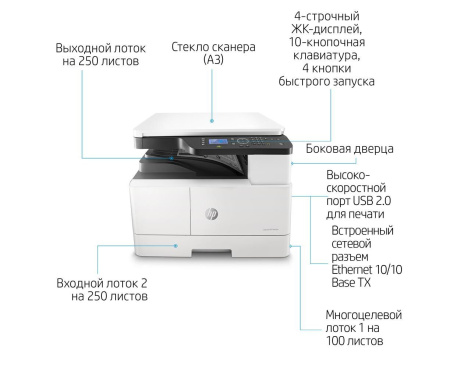 МФУ HP LaserJet M438n 8AF43A (А3, лазерное, монохромное)