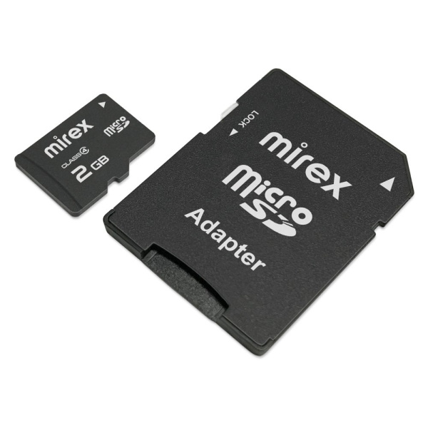 Карта памяти Mirex 2GB microSDHC 13613-ADTMSD02 (с адаптером)