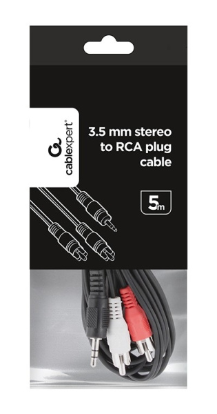 Кабель Jack 3.5 - RCA Cablexpert CCA-458-5M (5м, черный)