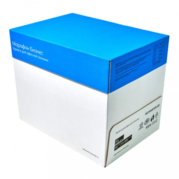Бумага Марафон Бизнес A4, 80г/м, 500л, класс В
