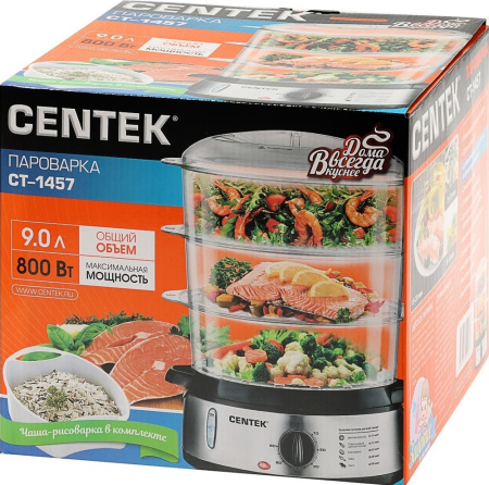 Пароварка Centek CT-1457 (серебристый)